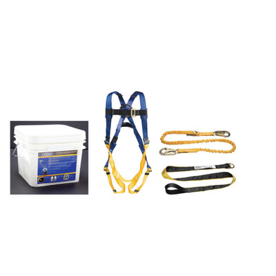 Werner Fall Protection K122001 construction maintenance Bucket with tongue buckle harness and accessories.