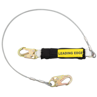Werner Fall Protection C361120LE Single Leg Cable Leading Edge Lanyard with Snap Hook, fall protection equipment.