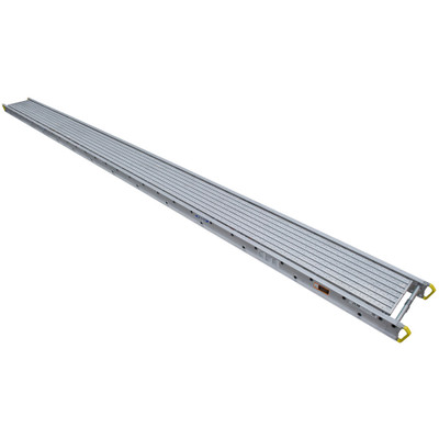 Werner 3136 Aluminum Stage, 36 Ft Long, 24" Wide, similar to 3112, silver color.