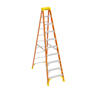 Werner 6210 | 10 Ft Fiberglass Stepladder | Type IA / 300 lb. Rated
