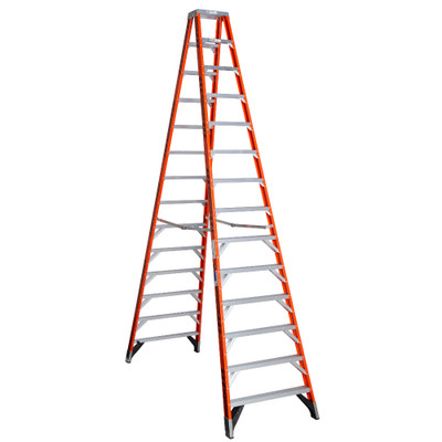 Werner T7414 | 14 Ft Fiberglass Twin Stepladder / Type IA 300 lb Rating