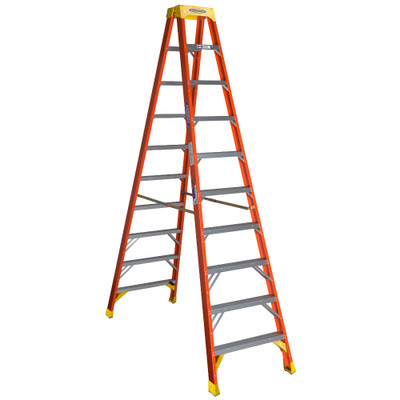 Werner T6212 | 12 Ft Fiberglass Twin Stepladder / Type IA 300 lb