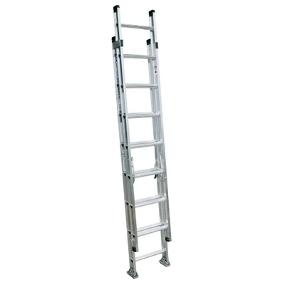Werner D1516-2 16 Ft Aluminum Extension Ladder, slip-resistant ladder, Type IA 300 lb Rating.