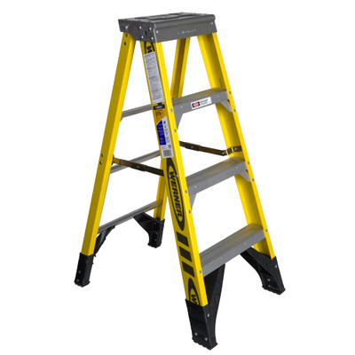 Werner 7304 | 4 Ft Fiberglass Stepladder / Type IAA 375 lb Capacity