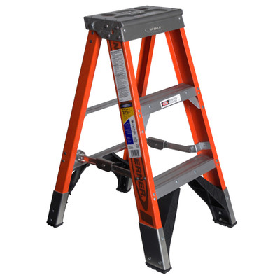 Werner 7403 | 3 Ft Fiberglass Stepladder / Type IAA 375 lb Capacity