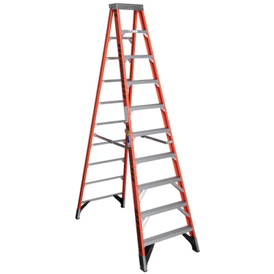 Werner 7410 | 10 Ft Fiberglass Stepladder / Type IAA 375 lb Capacity