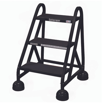 Cotterman ST-300 A2 XX P5 MasterStep Office Ladder, a workplace safety ladder, 3-step, black.