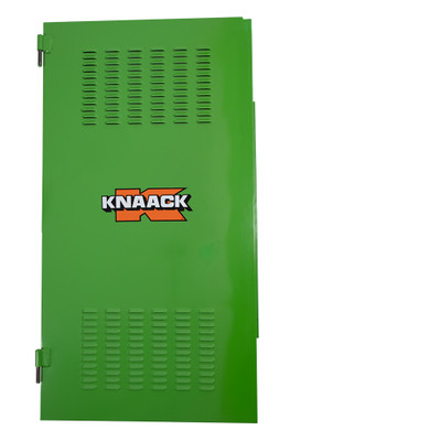Knaack SKV-01L Door Std Louver-Left green accessory locker with ventilation holes and Knaack logo.