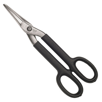 Malco Tool #MD12 Duckbill Snip, 12", steel siding cutters, black handles, Malco Tool brand.