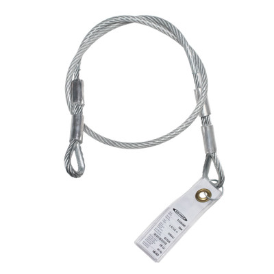Werner Fall Protection A112004NR 5/16" Vinyl Coated Cable, 4' length, no O-rings, silver color.