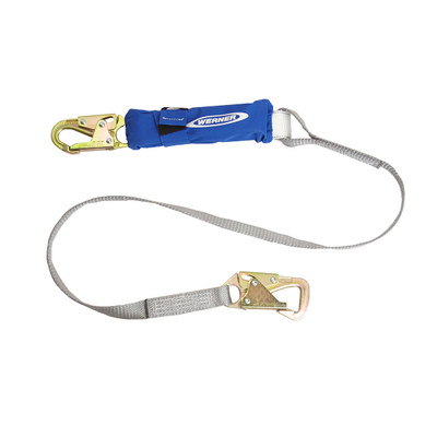 Werner Fall Protection C311701 6ft DeCoil Tie-Back Single Leg Lanyard (DCELL Shock Pack, Tie-Back Hook, 1in Web)