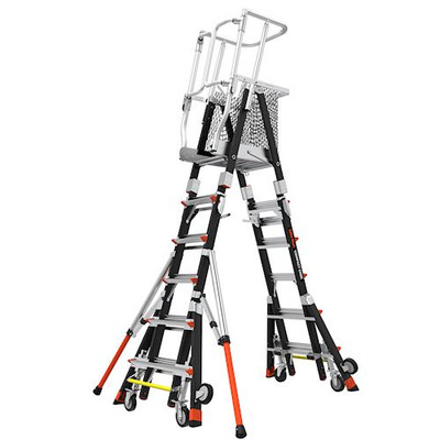 Little Giant 19506-244 telescoping platform, 6'-10' Compact Cage, ANSI Type IAA, 375 lb rated.
