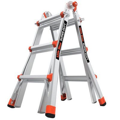 Little Giant Heavy Duty Ladder, Model 10401, Aluminum, 375 lb Rated, Super Duty, ANSI Type IAA.
