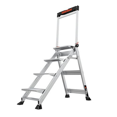Little Giant JUMBO STEP 4-Step Model Climbing Aid with Handrail, Aluminum, 375 lb Rated.