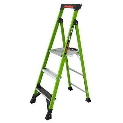 Little Giant Model 15405-001 | MIGHTYLITE, 5' Model - ANSI Type IAA - 375 lb Rated, Fiberglass Stepladder with GROUND CUE