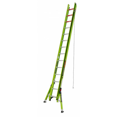 Little Giant Model 18428V | SUMOSTANCE with HYPERLITE Technology 28' - ANSI Type IA - 300 lb Rated, Fiberglass Extension Ladder with Cable Hooks, CLAW and V- bar