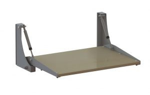 Adrian #66881 collapsible table, gray steel and wood, 24 x 18, collapsible table design.