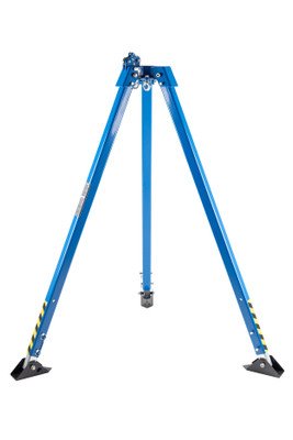 Werner Fall Protection T100108 8' blue aluminum tripod for confined space escape and rescue.