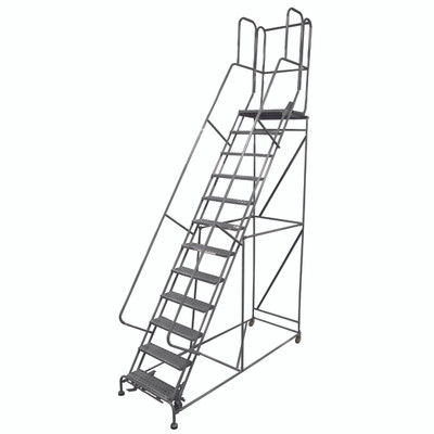 Cotterman Series 1500 Rolling Ladder / 24" Tread Width / 59 Degree Climb Angle / 10" Top Step / A1 Tread