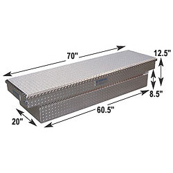 Adrian #AD201 Aluminum Double Lid Crossbox, 70w x 17.5h x 18d