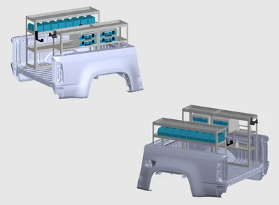 Adrian ELE-5TRK Truck Package with electrical package, 5 Foot Bed, in gray color.