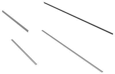 Adrian RKFSVXLWB Mounting Rail Kit for car enhancement kit, Express-Savana 155", silver and black.