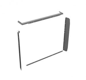 Adrian WKC2FSVGM3 Steel Partition Mounting Kit w/ Visibility, 3" Setback, Gray, Express, Savana