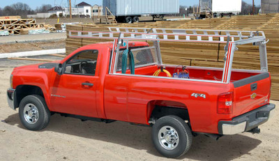 System One GMEC8 red full-size truck accessories for Chevy & GMC extended cab 8' bed trucks.