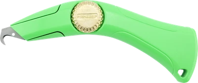 Prime Line Tools Prime Line 36-292 Knuckle Saver Roofing Knife with PrimeGrip green handle.