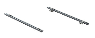 Adrian RRKTOP58 roof rail kit for LEER truck accessories, 5'-5.5' bed, silver in color.