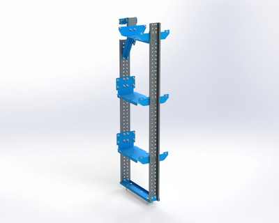 Adrian ACSK1449-GMA3 14" Center Support Kit, 3-Shelf, Express/Savana, Blue vehicle upgrade storage solution.