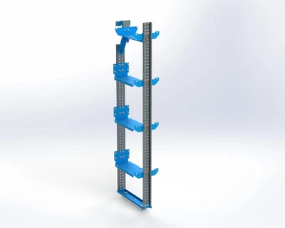 Adrian ACSK1663A4 16" Center Support Kit with 4-shelf, blue, for efficiency, mid roof storage solutions.