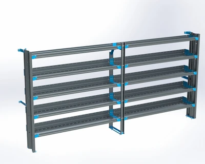 Adrian AS-2T14132SPHA 5-Shelf Unit, 14x132, Sprinter High Roof 170", Adrian Van Shelving Unit.