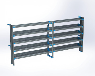 Adrian AS-2T14138SPHA 5-Shelf Unit, Tank Rack & Cabinet Use, 14x138 (R72/F66) / Sprinter High Roof 170″ Ext.