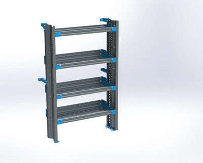 Adrian AS-2T1436PMLA 4-Shelf Unit, 14x36 / ProMaster Low Roof 118″ / Passenger Side