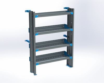 Adrian AS-2T1442PMLA 4-Shelf Unit, 14x42 / ProMaster Low Roof 136″ / Passenger Side