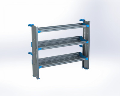 Adrian AS-2T1454FTLA 3-Shelf Unit, 14x54, high quality unit, gray color, tank rack use.