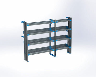 Adrian AS-2T1478FTMA 4-shelf unit, 2T capacity, tank rack, 14 x 78, grey and blue.