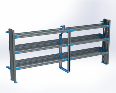 Adrian AS-2T1496GMA 3-Shelf Unit, Tank Rack Use,14x96 (R54/F48) / Express & Savana 155″ / Drivers Side