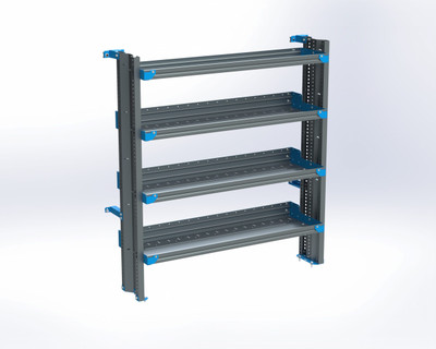 Adrian AS-2T1654FTMA 4-Shelf Unit, Tank Rack Use, 16x54 / Transit Mid Roof 148"