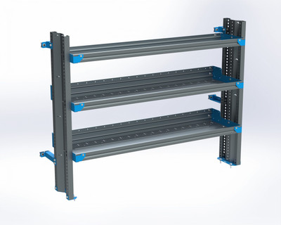 Adrian AS-2T1660GMA 3-Shelf Unit, 16x60 / Express & Savana 155"