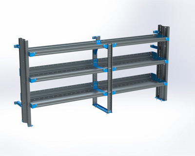 Adrian AS-2T1690GMA 3-Shelf Unit, Cabinet Use, 16x90 (R48/F42) / Express & Savana 155"