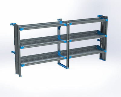Adrian AS-2T1696FTLA 3-Shelf Unit, Tank Rack Use, 16 x 96 (R48/F48) / Transit Low Roof 148"