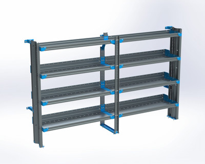 Adrian AS-2T1696FTMA 4-Shelf Unit, Tank Rack Use, 16 x 96 (R48/F48) / Transit Mid Roof 148"