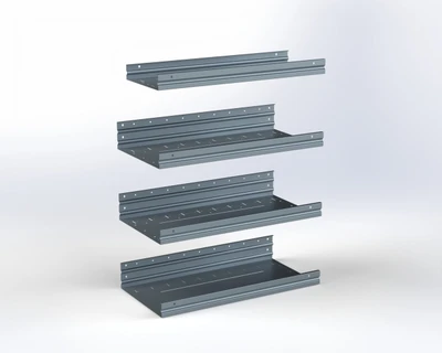 Adrian ASFK2T1430G4 4-Shelf Kit, 14 x 30, gray metal shelving, organizational solution for vans.