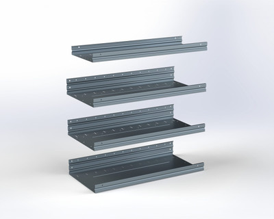 Adrian 4-shelf kit ASFK2T1636G4 van storage shelves, 16 x 36 inches, metal shelving unit.