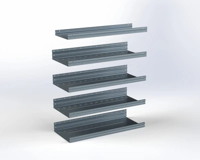 Adrian ASFK2T1642G5 5-Shelf Kit, 16 x 42, high roof shelving unit, steel, gray color.