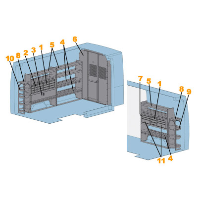 Adrian Steel 4015H - Sprinter HVAC Starter Package, Gray, Sprinter High Roof, 144"