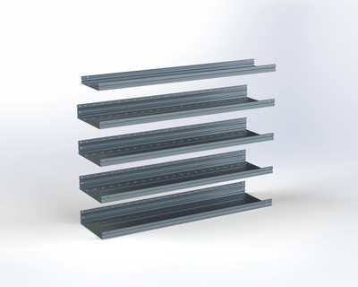 Adrian 5-Shelf Kit for Cargo Organization, 16 x 66, Transit ProMaster Sprinter High Roof.