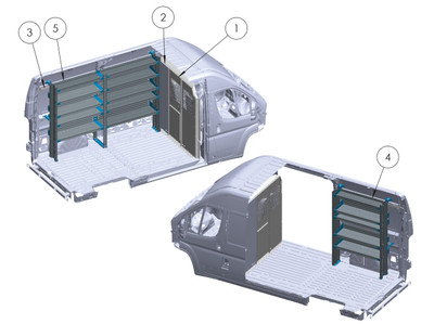 Adrian BASE-PM-HR136 Base Shelving Package, Ram ProMaster High Roof 136 WB
